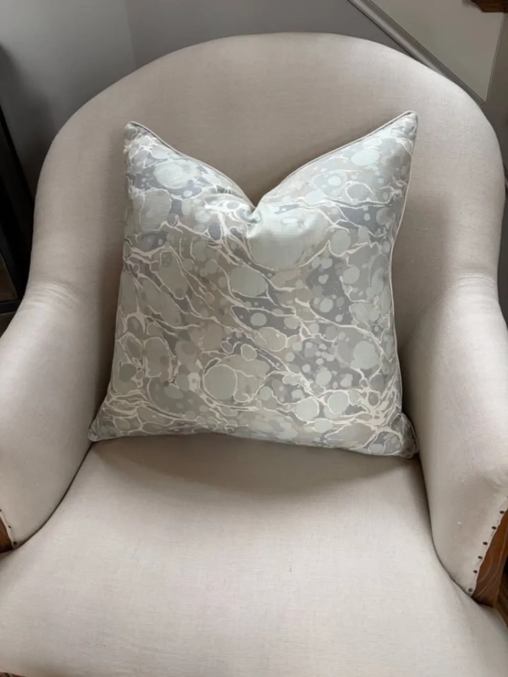 O.P. Jenkins printed pillow, 22x22